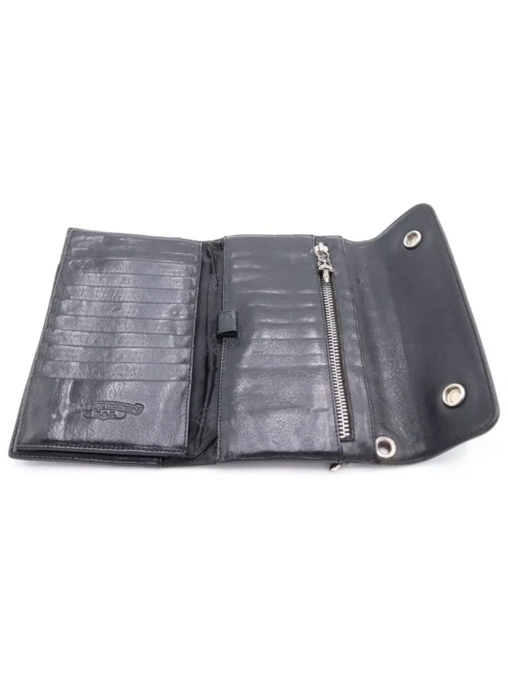 Chrome Hearts Wave Leather Wallet Black